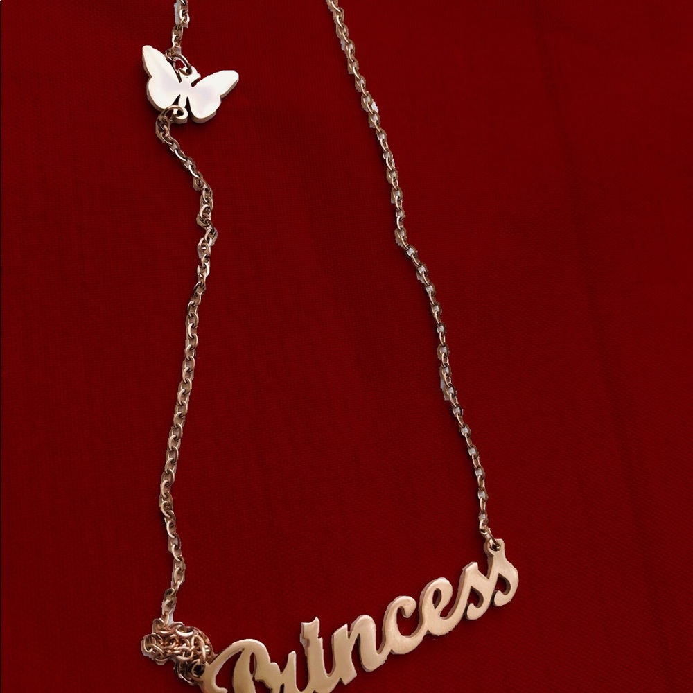 Rose Gold Titanium Stainless Steel Princess Necklace Custom Handcrafted - Picture 3 of 11